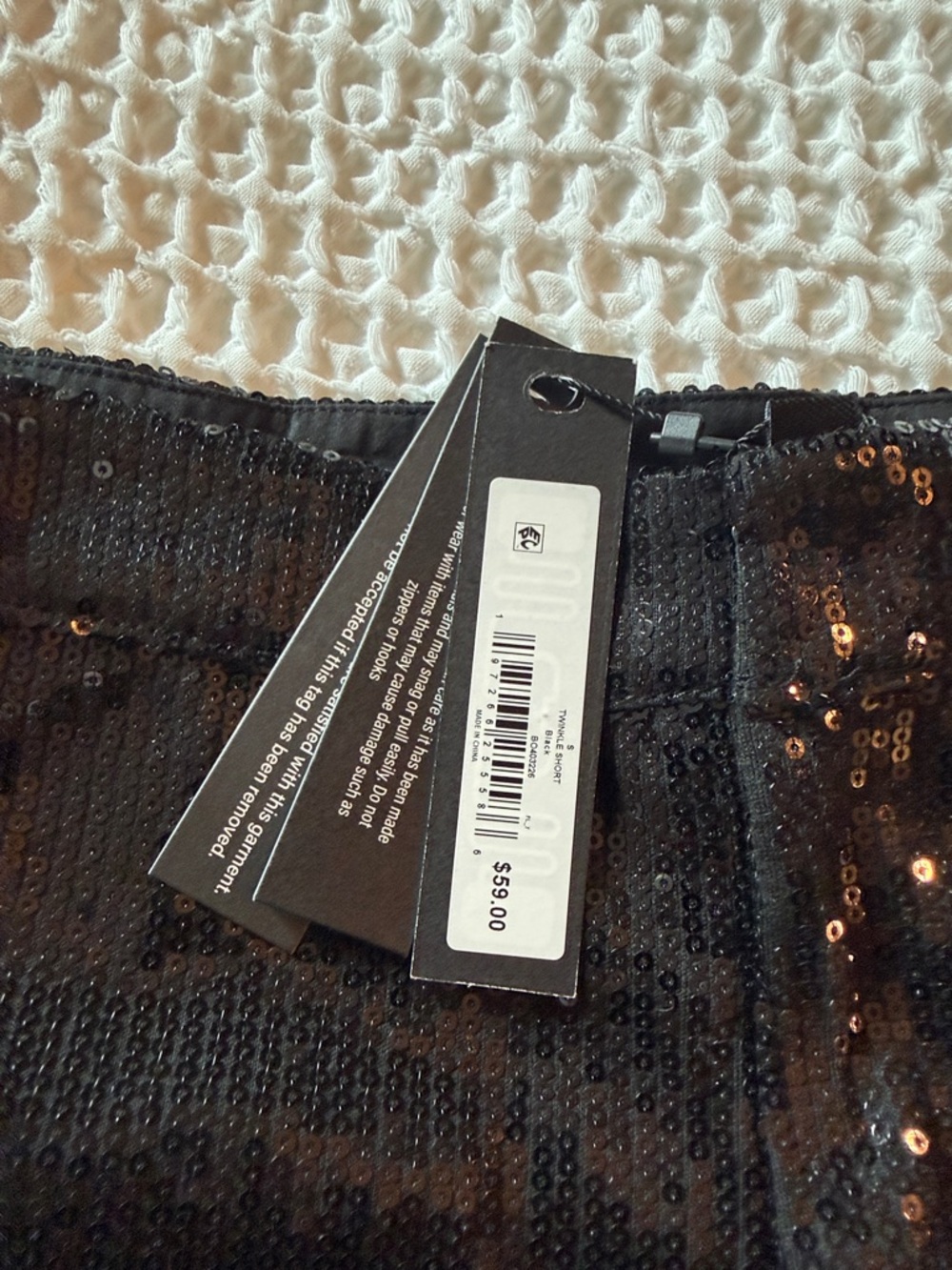 Steve Madden Black Sequin Mini Shorts